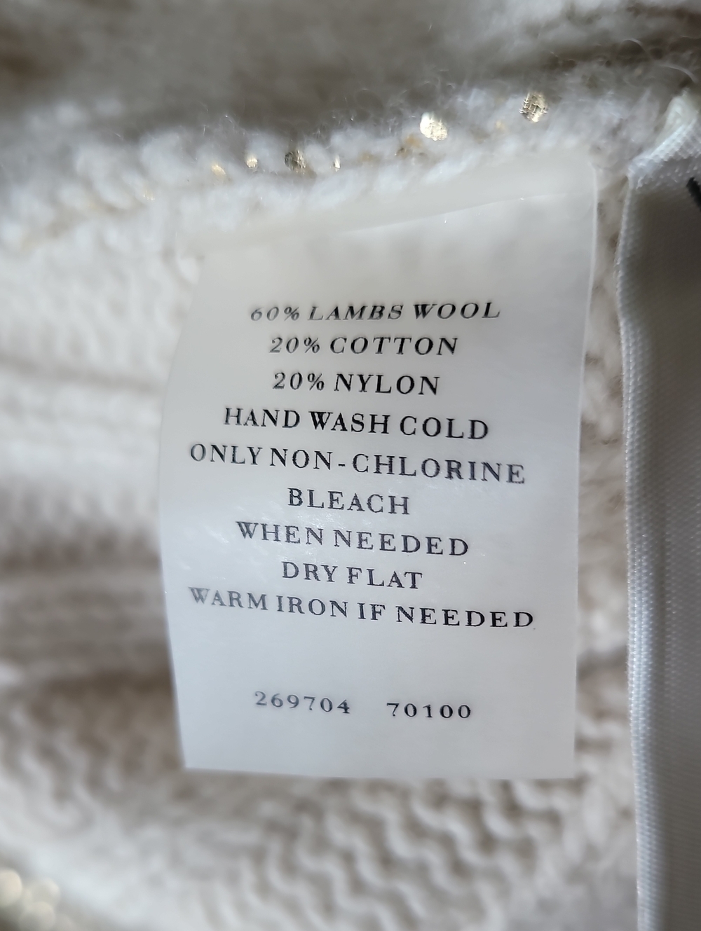 Ann Taylor LOFT Metallic Gold Wool Blend Cable Knit Crewneck Sweater - Picture 11 of 13